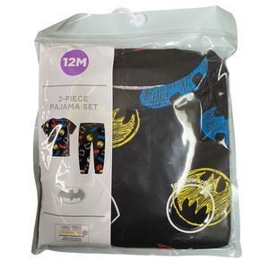 Batman 12 Month Pajamas 2 Piece Set Black Short Sleeve Pants